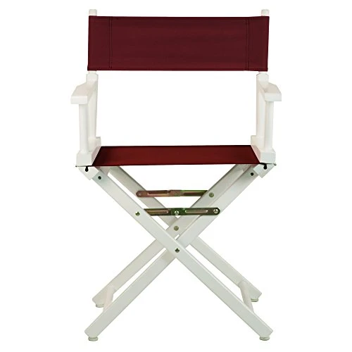 Casual Home 18" Director's Chair White Frame With Burgundy Canvas 7 Casual Home 18" Director's Chair White Frame With Burgundy Canvas - Image 5