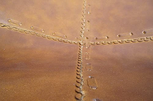 ShyShy Brown Leather Accent Chair/Side Hand Stitch Leather Butterfly Chair Boho Home Décor/Living Room Chair - Cover With Folding Frame (Black Iron Frame) 6 ShyShy Brown Leather Accent Chair/Side Hand Stitch Leather Butterfly Chair Boho Home Décor/Living Room Chair - Cover With Folding Frame (Black Iron Frame) - Image 4