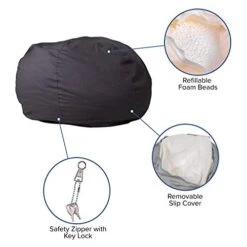 EMMA + OLIVER Oversized Solid Gray Refillable Bean Bag Chair For All Ages 21 EMMA + OLIVER Oversized Solid Gray Refillable Bean Bag Chair For All Ages -Home Table Chair Store 41GtNDUmXeL