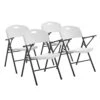 Living And More Plastic Folding Chair With Armrest, Light Weight Folding Chair, 350 Pound Capacity, White, 4pc Pack -Home Table Chair Store 41Gzk4Gzm2L