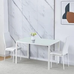 Ansley&HosHo Small Kitchen Table And Chairs Set For 2, 3-Piece Modern Glass Dining Room Table Set, Black Square Kitchen Table And 2 Black Leather Chairs For Home, Living Room, Dinette, Restaurant 27 Ansley&HosHo Small Kitchen Table And Chairs Set For 2, 3-Piece Modern Glass Dining Room Table Set, Black Square Kitchen Table And 2 Black Leather Chairs For Home, Living Room, Dinette, Restaurant -Home Table Chair Store 41H7OW5D L. AC