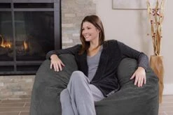 Chill Sack Bean Bag Chair: Giant 4' Memory Foam Furniture Bean Bag - Big Sofa With Soft Micro Fiber Cover - Charcoal 22 Chill Sack Bean Bag Chair: Giant 4' Memory Foam Furniture Bean Bag - Big Sofa With Soft Micro Fiber Cover - Charcoal -Home Table Chair Store 41H8cr9ig2L