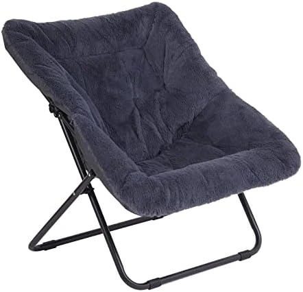 Tiita Saucer Chair, Soft Faux Fur Oversized Folding Accent Chair, Soft Furry Lounge Lazy Chair, Metal Frame Moon Chair For Bedroom, Living Room, Dorm Rooms, Garden And Courtyard 12 Tiita Saucer Chair, Soft Faux Fur Oversized Folding Accent Chair, Soft Furry Lounge Lazy Chair, Metal Frame Moon Chair For Bedroom, Living Room, Dorm Rooms, Garden And Courtyard - Image 10