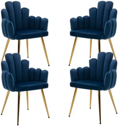 CIMOTA Black Dining Chairs Set Of 2 Velvet Upholstered Comfy Living Room Chairs Modern Finger Shape Back Vanity Chair With Arms For Makeup Room/Bedroom, 2PCS 16 CIMOTA Black Dining Chairs Set Of 2 Velvet Upholstered Comfy Living Room Chairs Modern Finger Shape Back Vanity Chair With Arms For Makeup Room/Bedroom, 2PCS - Image 14