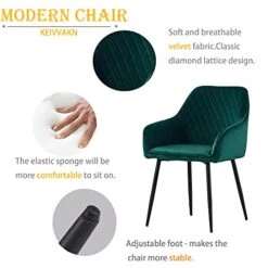 KEIVVAKN Velvet Dining Chairs Set Of 4 Green Velvet Upholstered Chairs For Dining Room Modern Tufted Dining Chair With Arms 19 KEIVVAKN Velvet Dining Chairs Set Of 4 Green Velvet Upholstered Chairs For Dining Room Modern Tufted Dining Chair With Arms -Home Table Chair Store 41I1Y9iNtwL