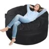 Anuwaa Bean Bag Chair Cover - Soft Suede Fabric Bean Bag Cover, Washable Lazy Sofa Bed Cover, Sack Bean Bag Chair For Adults And Teens, Living Room Furniture, 4ft Black(Cover Only, No Filler) -Home Table Chair Store 41I3rpWbWwL