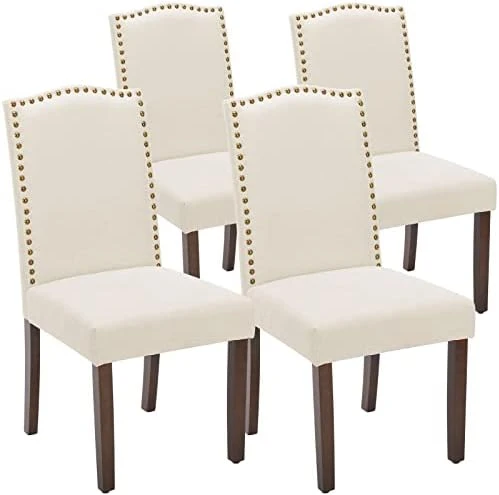 OLIXIS Dining Chairs Set Of 4, Living Room Chairs, Dining Room Chairs, Upholstered Fabric Dining Chairs, Parsons Chairs With Nailhead Trim And Wood Legs, Modern Armless Kitchen Side Chair, Dark Brown 15 OLIXIS Dining Chairs Set Of 4, Living Room Chairs, Dining Room Chairs, Upholstered Fabric Dining Chairs, Parsons Chairs With Nailhead Trim And Wood Legs, Modern Armless Kitchen Side Chair, Dark Brown - Image 13