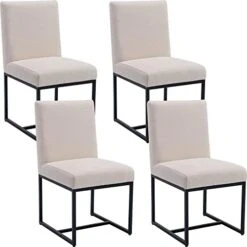 Mid Century Modern Dining Chairs Set Of 2, PU Leather Upholstered Dining Chairs With Black Metal Frame, Kitchen & Dining Room Chairs Armless Side Chairs, Brown -Home Table Chair Store 41IS6eIyoJL. AC