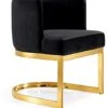 Meridian Furniture Gianna Collection Modern | Contemporary Velvet Upholstered Dining Chair With Polished Gold Metal Frame, 24" W X 22" D X 29.5" H, Black -Home Table Chair Store 41IiMDHzlKL