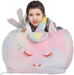 Inner Liner For Stuffed Animal Storage Cover, Bean Bag Replacement Cover For Beanbag Chair Easy Cleaning (No Beans) Large Size/Pink -Home Table Chair Store 41JB6kB9JWL. AC