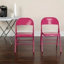 EMMA + OLIVER 4 Pack Colorful Shockingly Fuchsia Metal Folding Chair 21 EMMA + OLIVER 4 Pack Colorful Shockingly Fuchsia Metal Folding Chair -Home Table Chair Store 41JINERv1kS. AC
