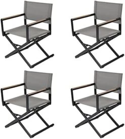 Grand Patio Outdoor & Indoor Aluminum Mesh Folding Directors Chair Folding Camping Chair Hunting Chair Easy Carry For Garden Pool, Les Vans Grey -Home Table Chair Store 41JOvBLhBvL. AC