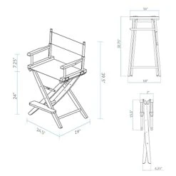 American Trails Frame Natural Canvas 24" H Counter Height Directors Chair -Home Table Chair Store 41JRf0guuAS