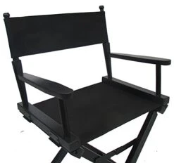 Personalized Imprinted Gold Medal Contemporary 18" Table Height Black Frame Directors Chair - Black