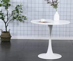 White Tulip Table,31.5" Modern Round Dining Table White Pedestal Table Kitchen Table Bistro Table Round Drop Leaf Table For Dining Room,Living Room(White) 12 White Tulip Table,31.5" Modern Round Dining Table White Pedestal Table Kitchen Table Bistro Table Round Drop Leaf Table For Dining Room,Living Room(White) -Home Table Chair Store 41Jbx98flRL