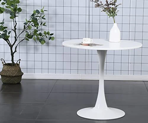 White Tulip Table,31.5" Modern Round Dining Table White Pedestal Table Kitchen Table Bistro Table Round Drop Leaf Table For Dining Room,Living Room(White) 6 White Tulip Table,31.5" Modern Round Dining Table White Pedestal Table Kitchen Table Bistro Table Round Drop Leaf Table For Dining Room,Living Room(White) - Image 4
