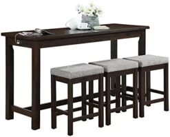 Lexicon Oreille 4-Piece Counter Height Dining Set, Black -Home Table Chair Store 41JjeaXGjL. AC