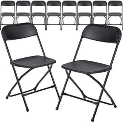 AJP Distributors 10 Pack 650 Lb. Capacity Premium Plastic Folding Chairs Wedding Party Outdoor Indoor Office Meeting House Dinner Diner Black -Home Table Chair Store 41JsCXzQr7L. AC