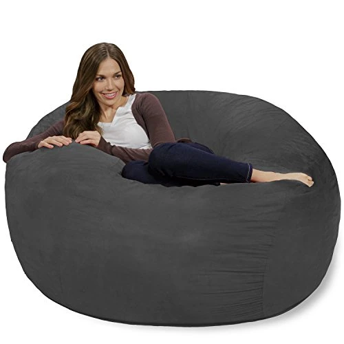 Chill Sack Bean Bag Chair: Giant 4' Memory Foam Furniture Bean Bag - Big Sofa With Soft Micro Fiber Cover - Charcoal 6 Chill Sack Bean Bag Chair: Giant 4' Memory Foam Furniture Bean Bag - Big Sofa With Soft Micro Fiber Cover - Charcoal - Image 4