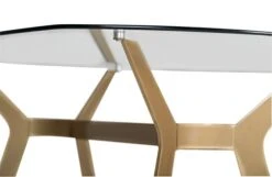 Studio Designs Home Archtech Modern Glass Desk/Dining Table, 48", Gold/Clear Glass -Home Table Chair Store 41KHOqSOWlL