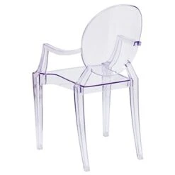 EMMA + OLIVER Oval Back Ghost Chair With Arms In Transparent Crystal 13 EMMA + OLIVER Oval Back Ghost Chair With Arms In Transparent Crystal -Home Table Chair Store 41KTrPsJBdL