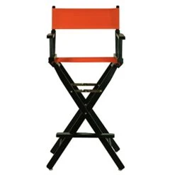 Casual Home 30" Director's Chair Black Frame-with Orange Canvas, Bar Height 8 Casual Home 30" Director's Chair Black Frame-with Orange Canvas, Bar Height -Home Table Chair Store 41KZARTePYL