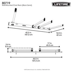 Lifetime 80719 Wall Mounted Chair Rack, Black 12 Lifetime 80719 Wall Mounted Chair Rack, Black -Home Table Chair Store 41KghH4s9tL