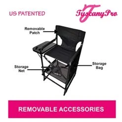 Oasis TUSCANYPRO MakeUp Artist"Big Daddy" HEAVY DUTY Tall PRO Chair-10 Years Warranty PRODUCT-A BONUS MAKE UP CASE INCLUDED WITH YOUR CHAIR!!!BIGGER,WIDER AND BETTER-350 Lb/Max Weight Cap. -Home Table Chair Store 41LD92rPJvL