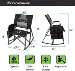 STRONGBACK Director With Innovative Lumbar Back Support Heavy Duty Camping Chair With Side Table 15 STRONGBACK Director With Innovative Lumbar Back Support Heavy Duty Camping Chair With Side Table -Home Table Chair Store 41Lkya28QKL