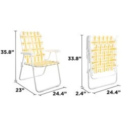 Novogratz Poolside Gossip Collection, Priscilla Folding Chairs, 2-Pack, Yellow -Home Table Chair Store 41LnAPhvzML