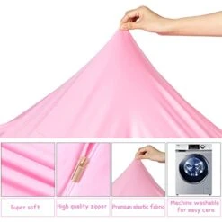 Inner Liner For Stuffed Animal Storage Cover, Bean Bag Replacement Cover For Beanbag Chair Easy Cleaning (No Beans) Large Size/Pink -Home Table Chair Store 41M38I7LlEL