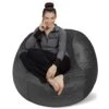 Sofa Sack - Plush, Ultra Soft Bean Bag Chair - Memory Foam Bean Bag Chair With Microsuede Cover - Stuffed Foam Filled Furniture And Accessories For Dorm Room - Charcoal 4'