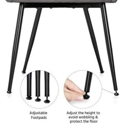 Yaheetech Dining Chairs Armchairs Velvet Upholstered Side Chairs Modern Chairs With Steel Legs And Backrest For Kitchen Dining Room Living Room Set Of 2 Gray 11 Yaheetech Dining Chairs Armchairs Velvet Upholstered Side Chairs Modern Chairs With Steel Legs And Backrest For Kitchen Dining Room Living Room Set Of 2 Gray -Home Table Chair Store 41MT6jzaqUL