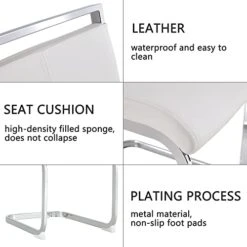 NYEESS Modern Dining Table Set For 4, 5-Piece Kitchen Dining Table Set, Wood Dining Table And Leather Dining Chairs Set For 4 Suitable For Dining Room, Kitchen (White, 1*Table+4*Chairs) 17 NYEESS Modern Dining Table Set For 4, 5-Piece Kitchen Dining Table Set, Wood Dining Table And Leather Dining Chairs Set For 4 Suitable For Dining Room, Kitchen (White, 1*Table+4*Chairs) -Home Table Chair Store 41Mk8p1aUGL