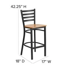 Flash Furniture HERCULES Series Black Ladder Back Metal Restaurant Barstool - Natural Wood Seat 8 Flash Furniture HERCULES Series Black Ladder Back Metal Restaurant Barstool - Natural Wood Seat -Home Table Chair Store 41NLXBrxGbL