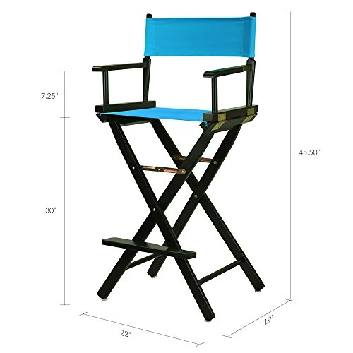 Casual Home 230-02/021-27 Director Chair 30" - Bar Height BlackFrame/Turquoise Canvas 6 Casual Home 230-02/021-27 Director Chair 30" - Bar Height BlackFrame/Turquoise Canvas - Image 4