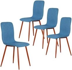 Dining Chairs Set Of 4 Dining Room Chairs Kitchen Chairs With Fabric Cushion Seat Back Outdoor Farmhouse Modern Upholstered Chair With Metal Legs, Create A Sweet And Cozy Eating Time With Family, Blue 13 Dining Chairs Set Of 4 Dining Room Chairs Kitchen Chairs With Fabric Cushion Seat Back Outdoor Farmhouse Modern Upholstered Chair With Metal Legs, Create A Sweet And Cozy Eating Time With Family, Blue -Home Table Chair Store 41NgGUlX4rL. AC