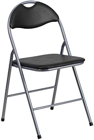 Flash Furniture 4 Pack HERCULES Series Black Vinyl Metal Folding Chair With Carrying Handle 9 Flash Furniture 4 Pack HERCULES Series Black Vinyl Metal Folding Chair With Carrying Handle - Image 7