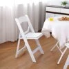 Allpop 4 Pack Resin Folding Chair With Vinyl Padded Seat, 550LB Capacity, Commercial Chair Set For Party Wedding Picnic Events, White