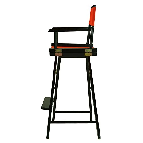 Casual Home 30" Director's Chair Black Frame-with Orange Canvas, Bar Height 4 Casual Home 30" Director's Chair Black Frame-with Orange Canvas, Bar Height - Image 2