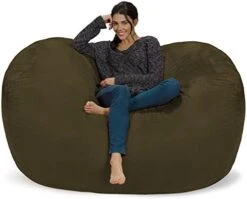 Chill Sack Bean Bag Chair: Huge 6' Memory Foam Furniture Bag And Large Lounger - Big Sofa With Soft Micro Fiber Cover - Royal Blue -Home Table Chair Store 41OgGHJhRKL. AC