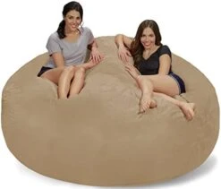 Chill Sack Bean Bags Large Bean Bag, 7-Feet, Charcoal Micro Suede -Home Table Chair Store 41OjFalpy8L. AC