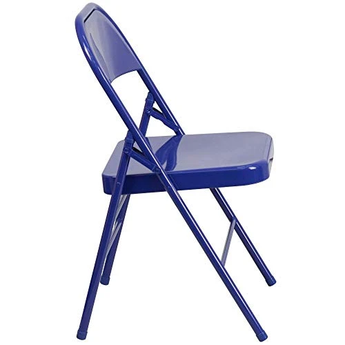Flash Furniture Metal Folding Chairs, 2 Pack, Cobalt Blue 7 Flash Furniture Metal Folding Chairs, 2 Pack, Cobalt Blue - Image 5