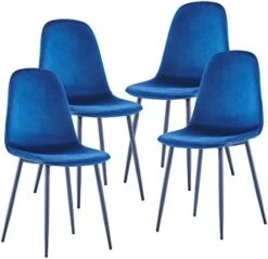 Btrpily 4 Set Of Dining Chairs, Metal Frame Dining Chair For Kitchen Room,Velvet Fabric Seat Chair For Living Room, Bedroom(Blue) 14 Btrpily 4 Set Of Dining Chairs, Metal Frame Dining Chair For Kitchen Room,Velvet Fabric Seat Chair For Living Room, Bedroom(Blue) -Home Table Chair Store 41Oxgr x34L. AC