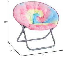 Urban Shop Faux Fur Foldable Saucer Chair, Rainbow -Home Table Chair Store 41P004vPy8L