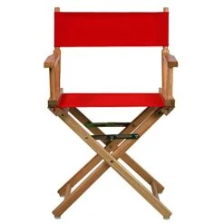 Casual Home Director's Chair ,Natural Frame/Red Canvas,18" - Classic Height -Home Table Chair Store 41P6qljAo2L