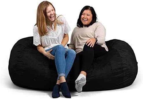 Big Joe Fuf Large Foam Filled Bean Bag Chair With Removable Cover, Black Lenox, 4ft Big 11 Big Joe Fuf Large Foam Filled Bean Bag Chair With Removable Cover, Black Lenox, 4ft Big - Image 9