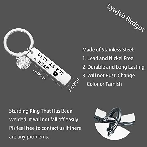 Lywjyb Birdgot Coffee Lovers Gifts Life Is But A Bean Keychain Gift For Best Friends BFF Gift 4 Lywjyb Birdgot Coffee Lovers Gifts Life Is But A Bean Keychain Gift For Best Friends BFF Gift - Image 2