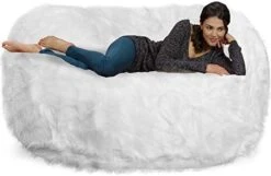 Chill Sack Bean Bag Chair: Huge 6' Memory Foam Furniture Bag And Large Lounger - Big Sofa With Soft Micro Fiber Cover - Royal Blue -Home Table Chair Store 41PDyAxG3CL. AC