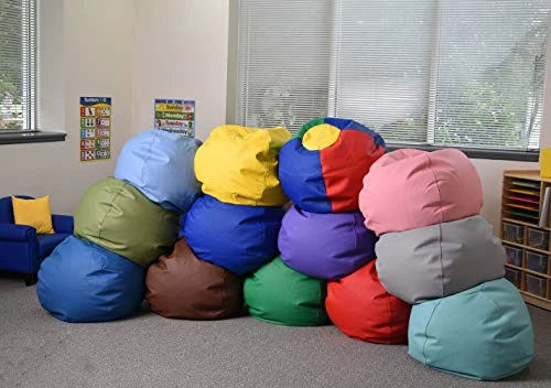 Children's Factory 35" Kids Bean Bag Chairs, Flexible Seating Classroom Furniture, Beanbag Ideal For Boy/Girl Toddler Daycare Or Playroom, Blue (CF610-005) 6 Children's Factory 35" Kids Bean Bag Chairs, Flexible Seating Classroom Furniture, Beanbag Ideal For Boy/Girl Toddler Daycare Or Playroom, Blue (CF610-005) - Image 4